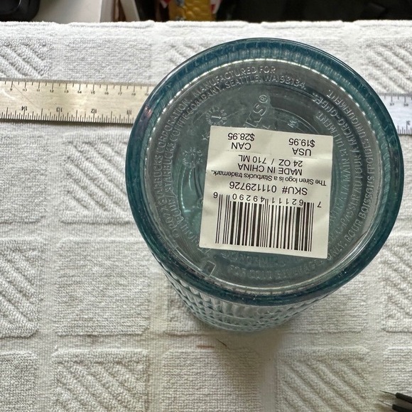 Starbucks 2022 mermaid Iridescent Blue Cold Cup Tumbler 24oz Venti no straw EUC - Picture 3 of 3